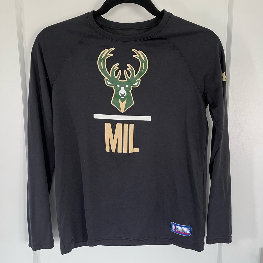Under Armor NBA Combine Heatgear Long Sleeve Top - Milwaukee Bucks